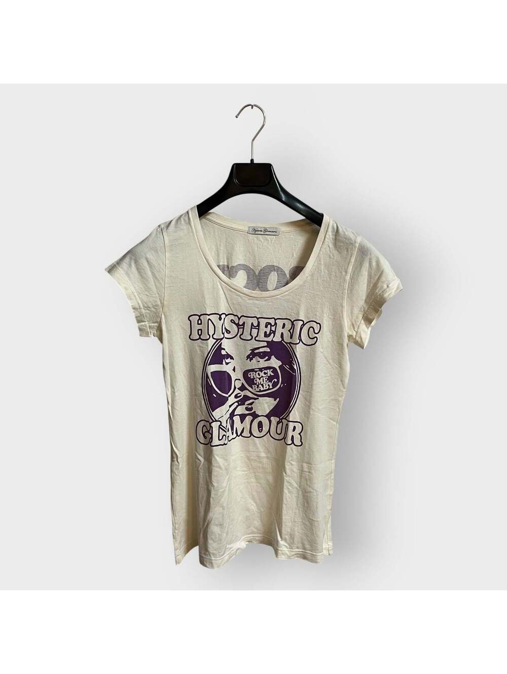 Hysteric Glamour "Rock Me Baby" Cropped Graphic Tee Fits XS Vintage